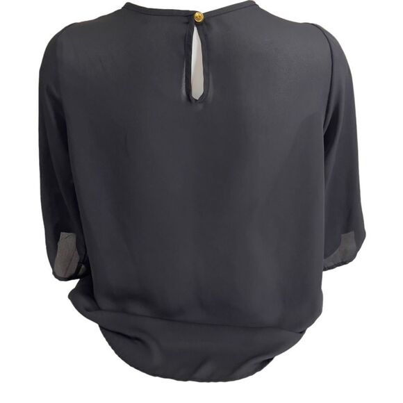 Coco and Main Round Neck Georgette Top Size Medium - Picture 3 of 8